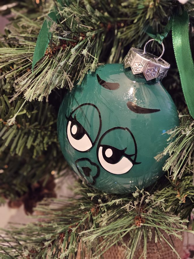 Green M&M Ornament